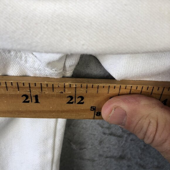 Vintage Levis Shirt Mens Small White Denim Button Front Western Workwear 90s - Picture 6 of 16